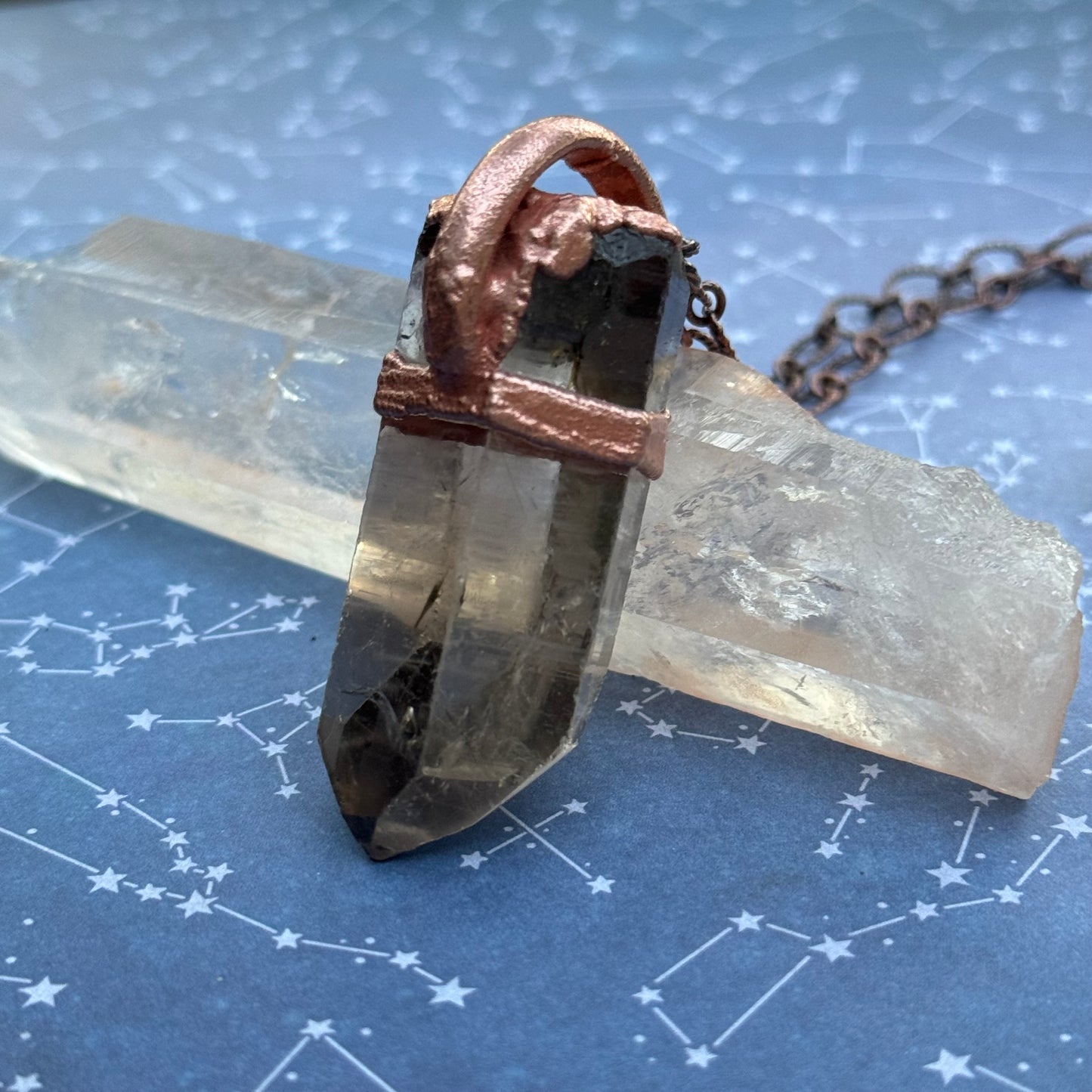 Smoky Rutile Crystal Point Pendant