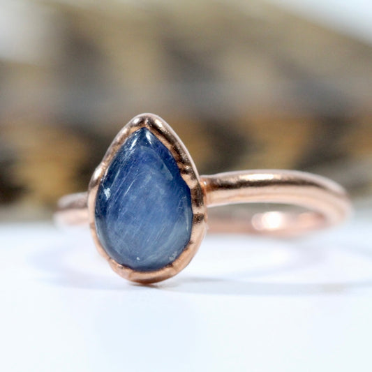 Blue Kyanite Chakra Crystal Ring