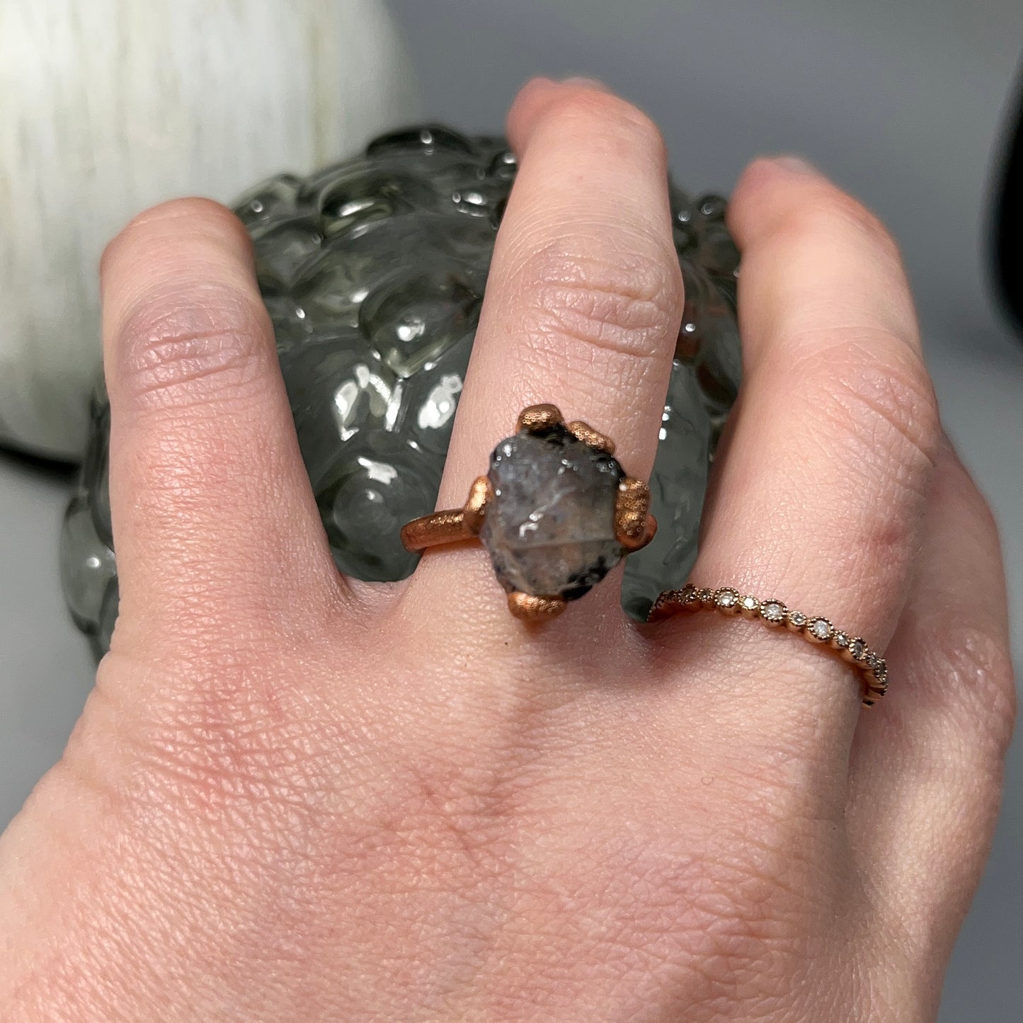 Raw Moonstone Ring Size 7.5