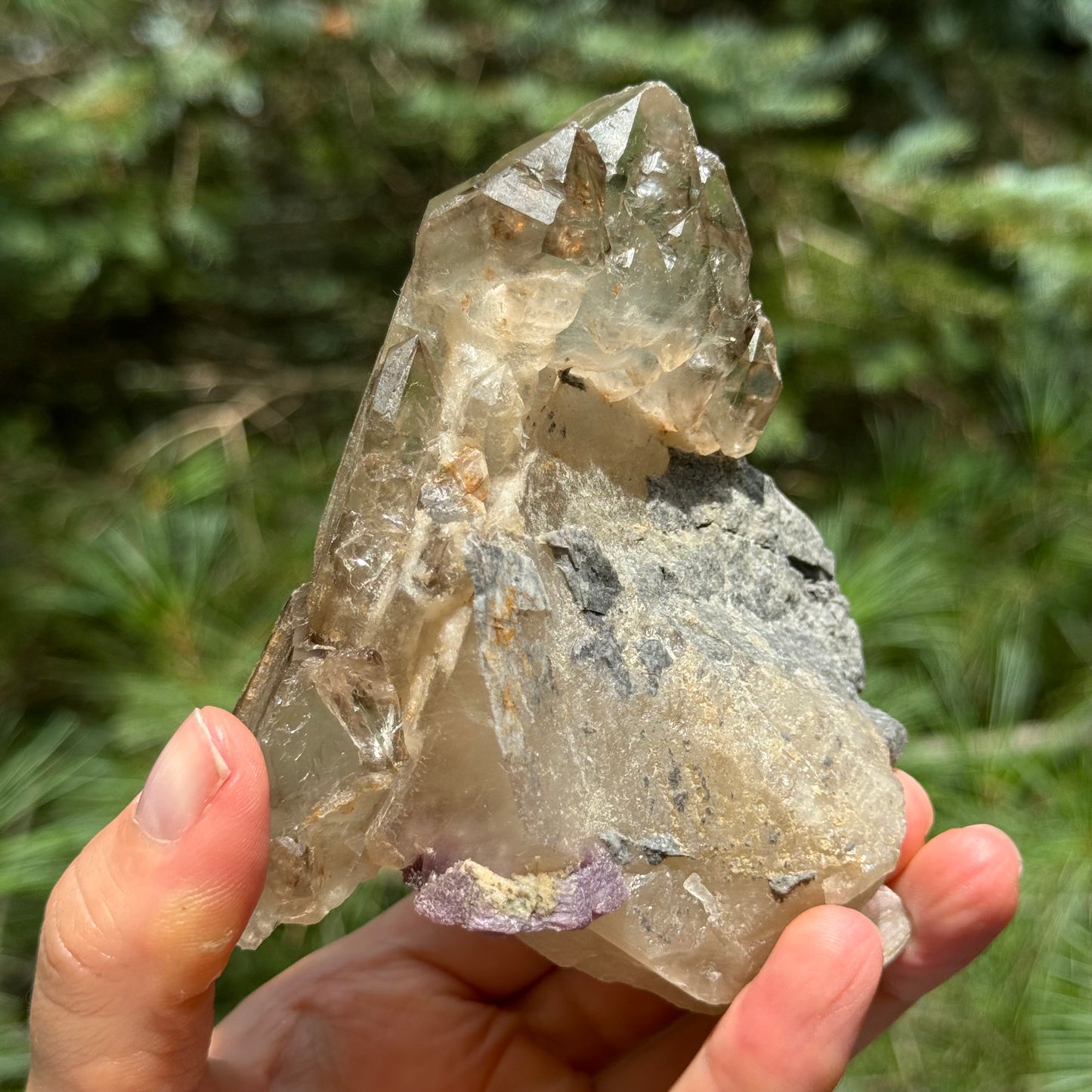 Smoky Quartz Lepidolite Crystal