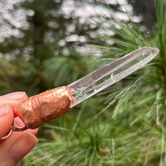 Leumurian Quartz Point Hair Jewelry for Buns and Updos