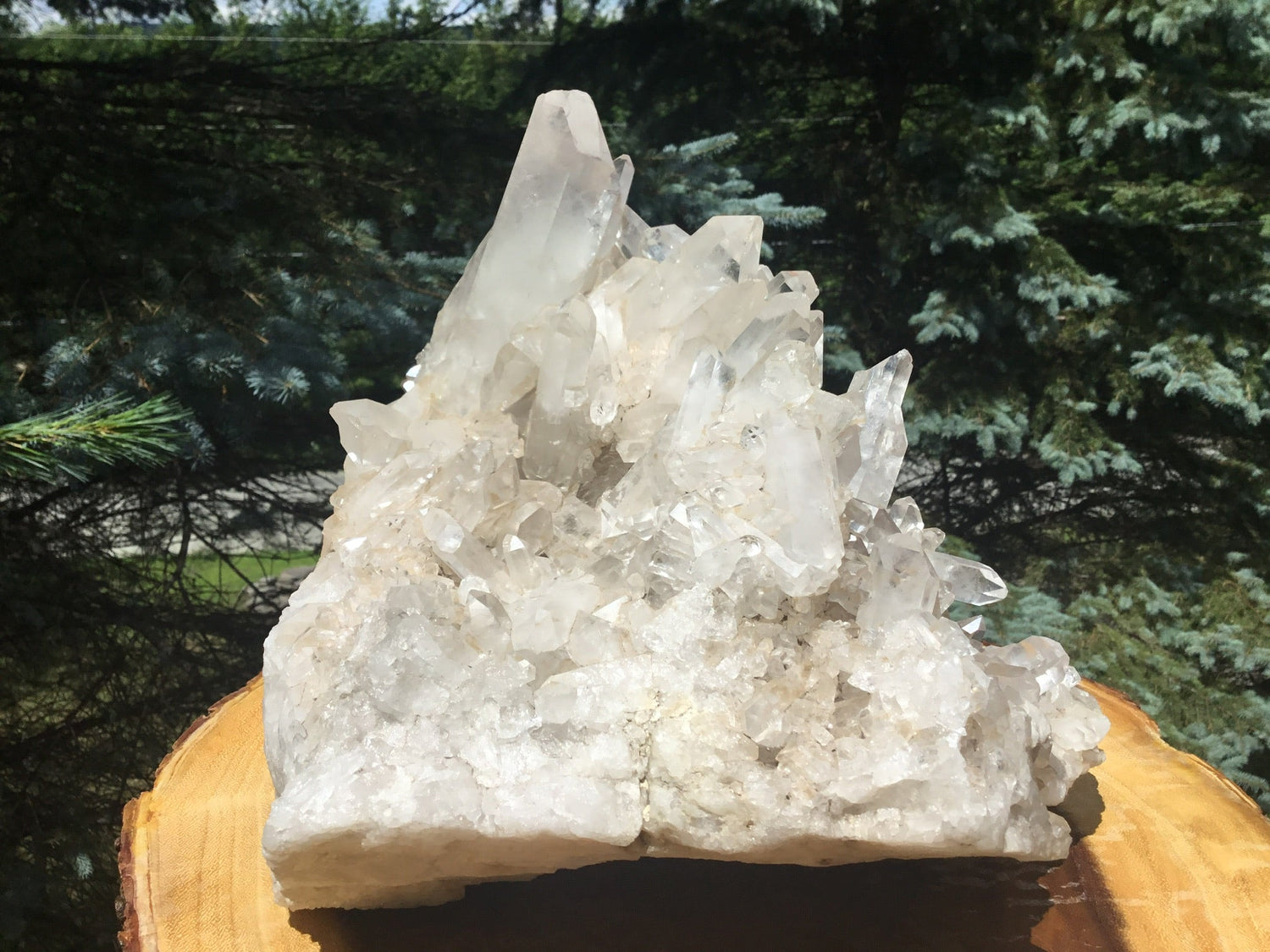 xl clear quartz crystal cluster large
