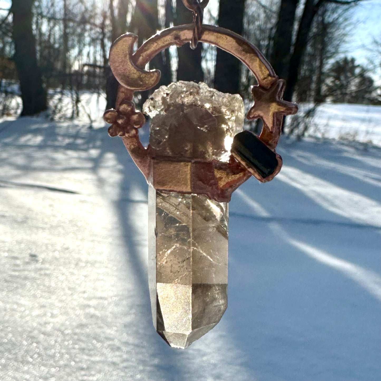 Handmade Rutile Tourmaline Crystal Necklace