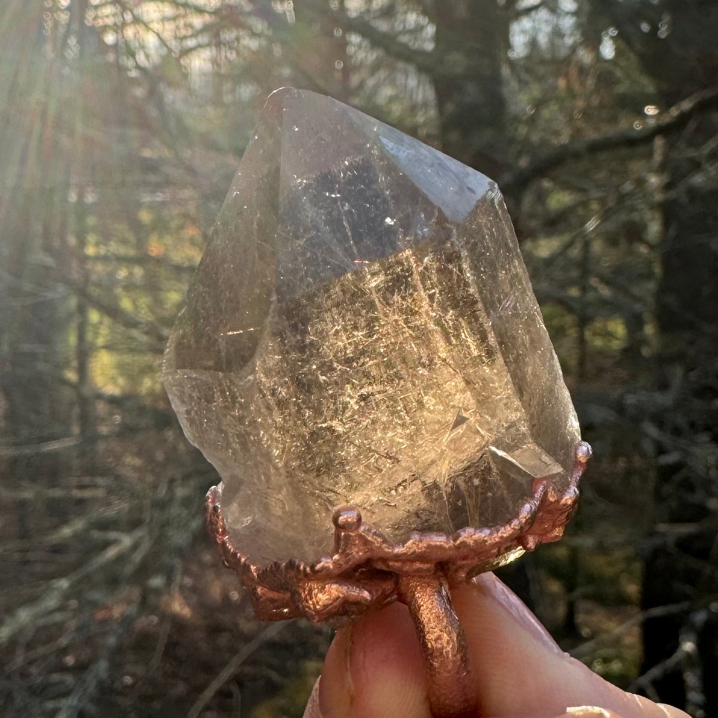 Handmade Rutile Topaz Crystal Necklace