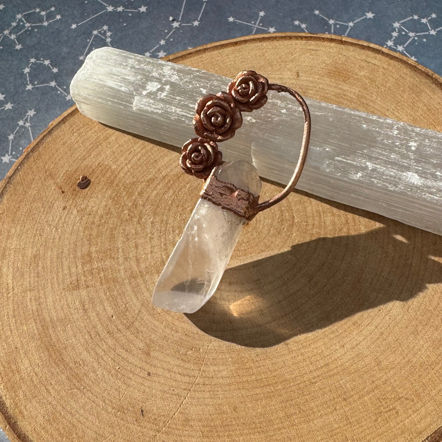 Eternal Roses Quartz Crystal Pendant