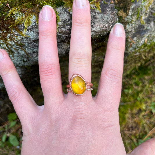 Amber Ring Size 7.5