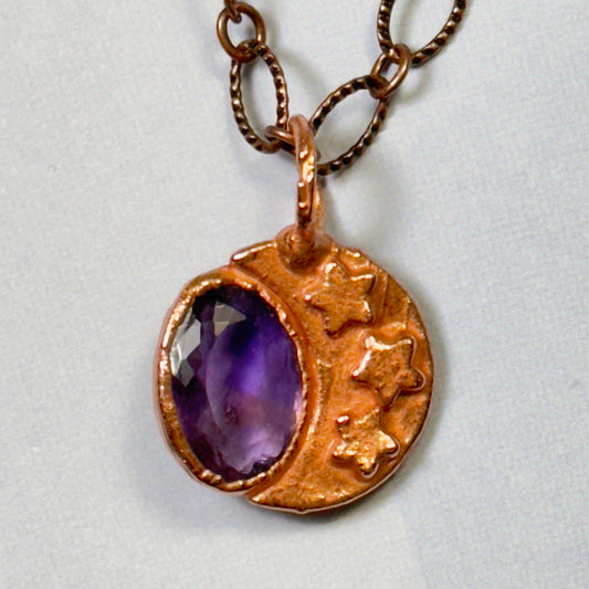 Lunar stone jewel Luna heart solstice energy necklace