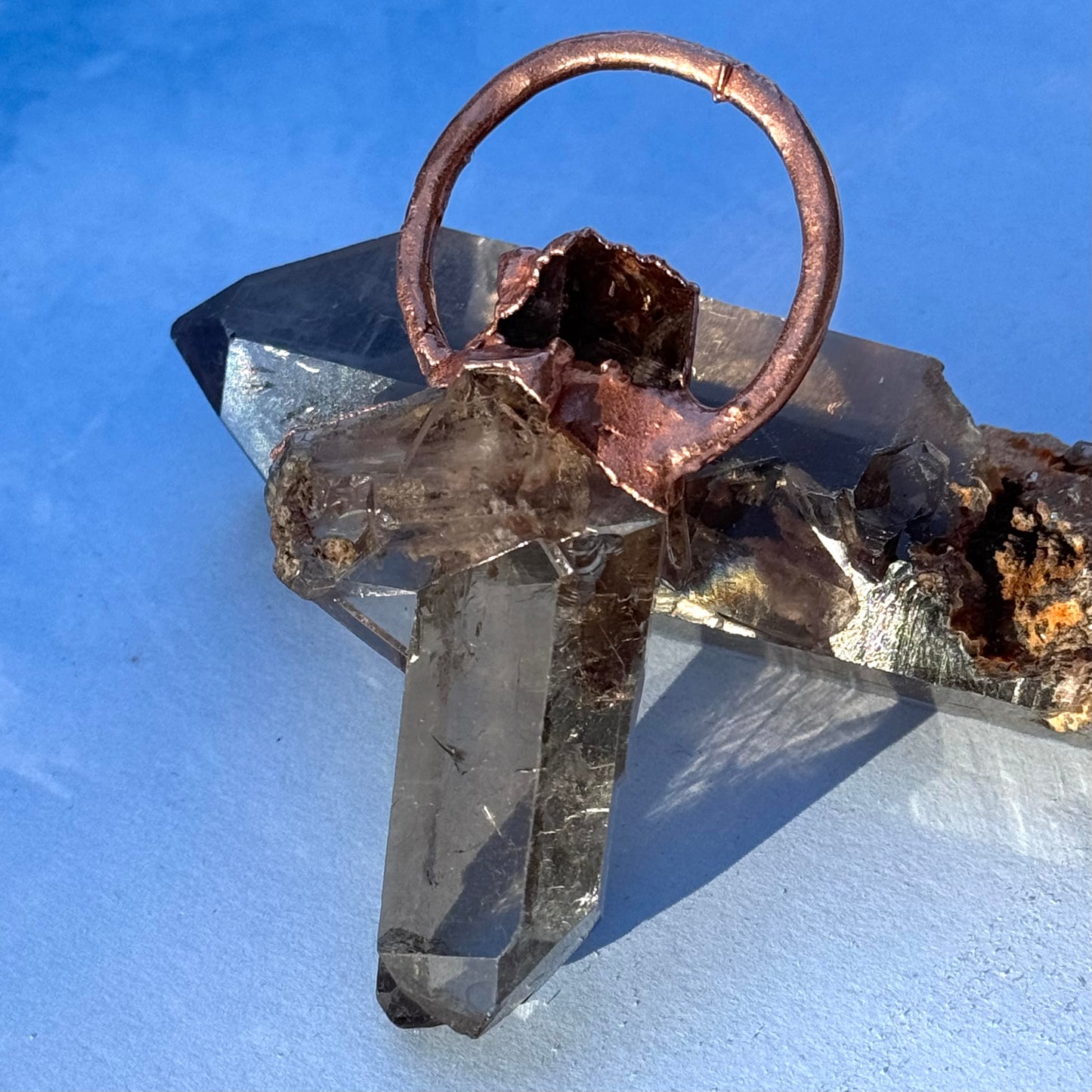 Smoky Rutile Crystal Point Pendant