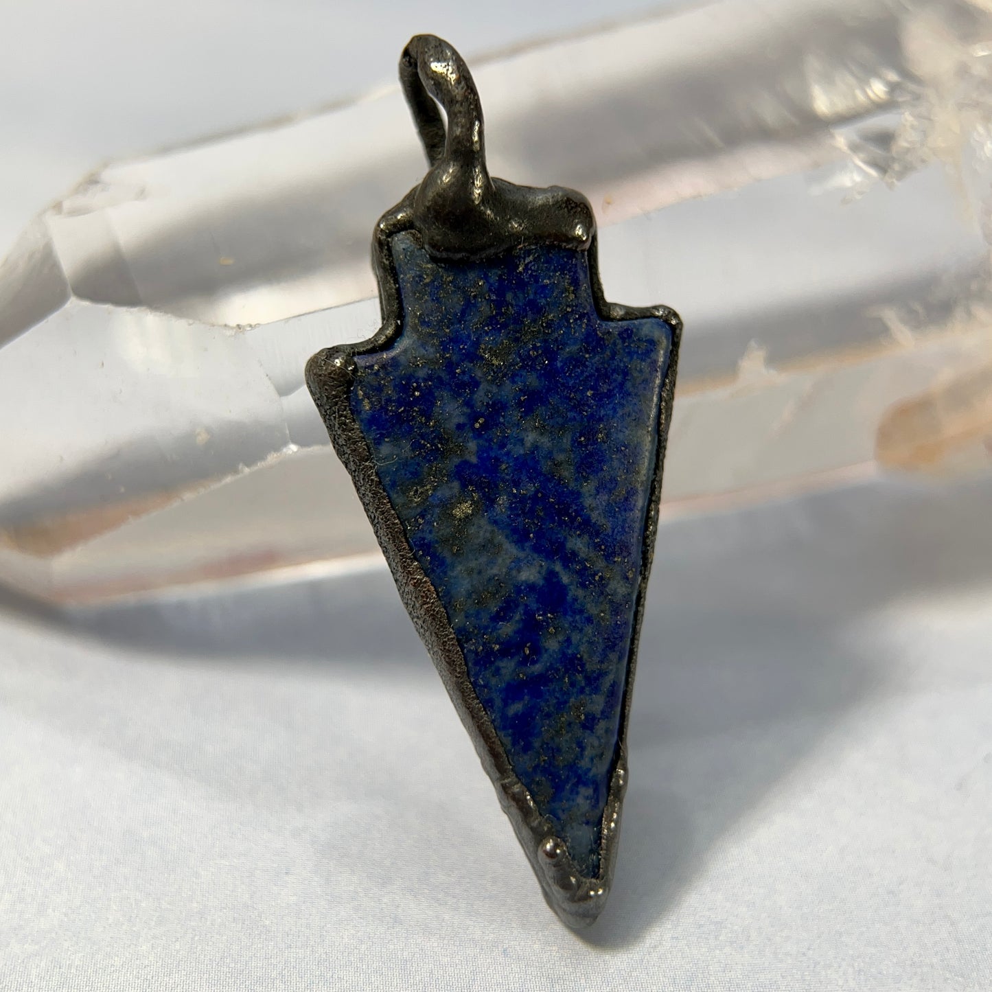Blue Lapis Third Eye Chakra Arrowhead Stone Necklace