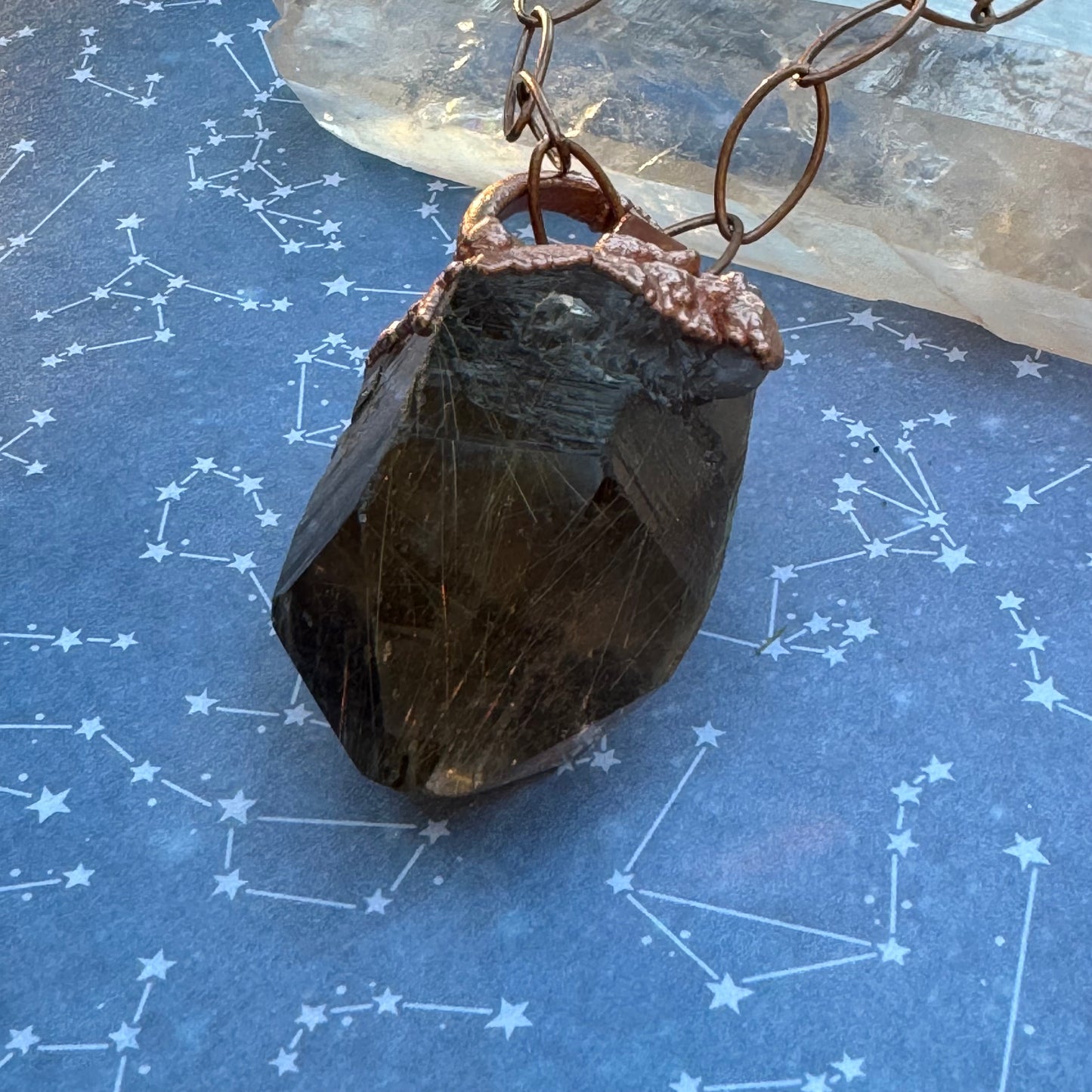 Handmade Rutile Topaz Crystal Necklace