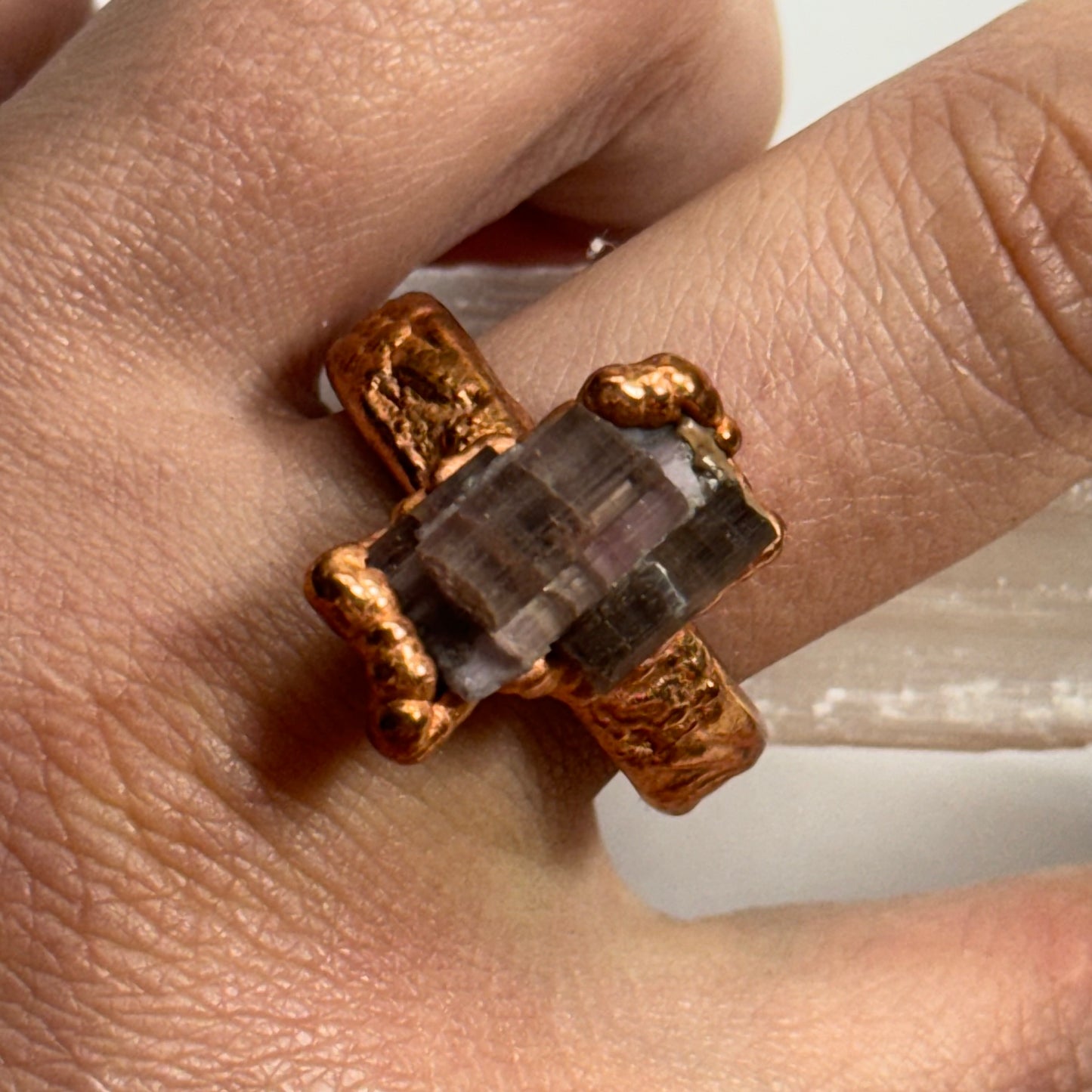 Watermelon Tourmaline Ring Size 9