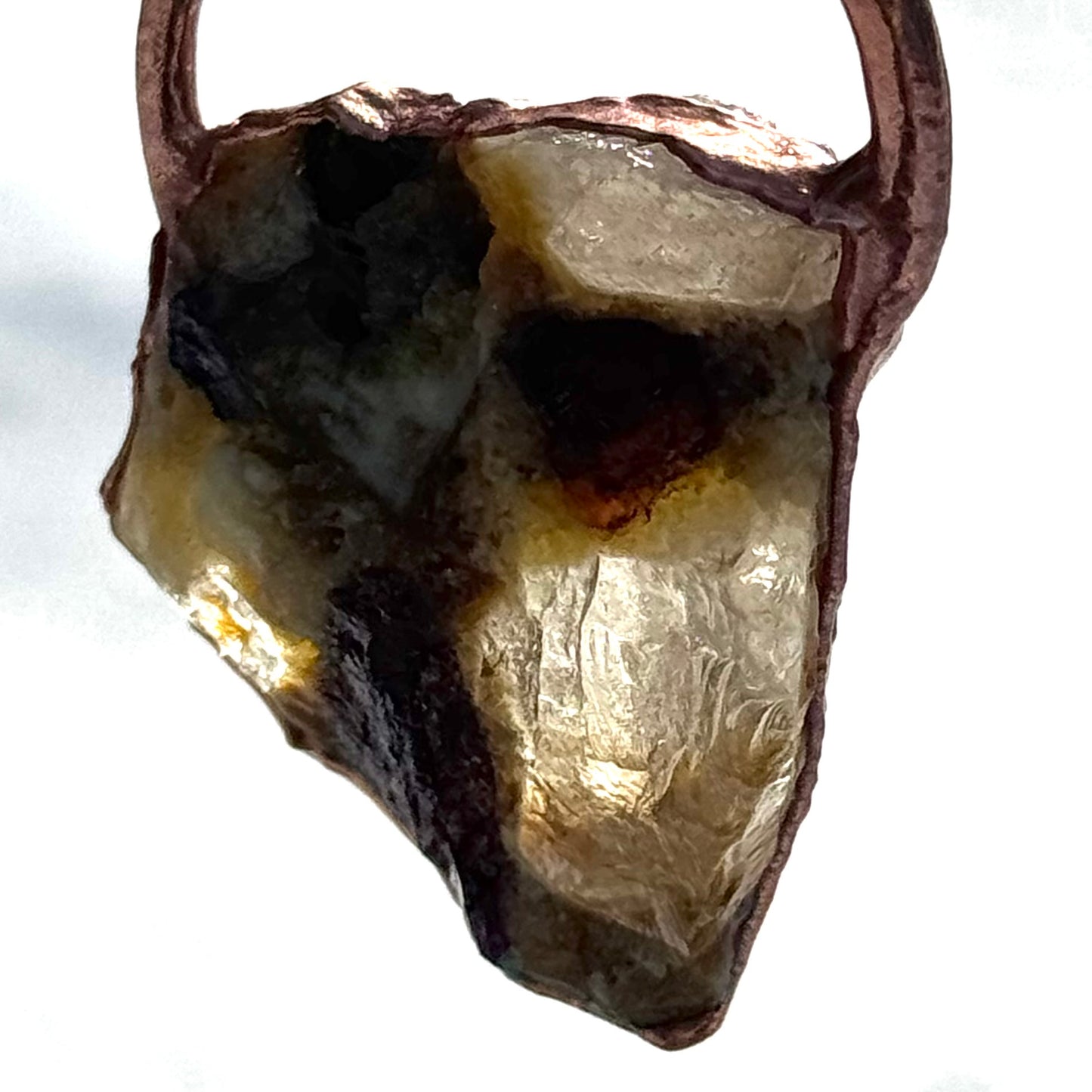 Pink + Green Tourmaline in Matrix Necklace