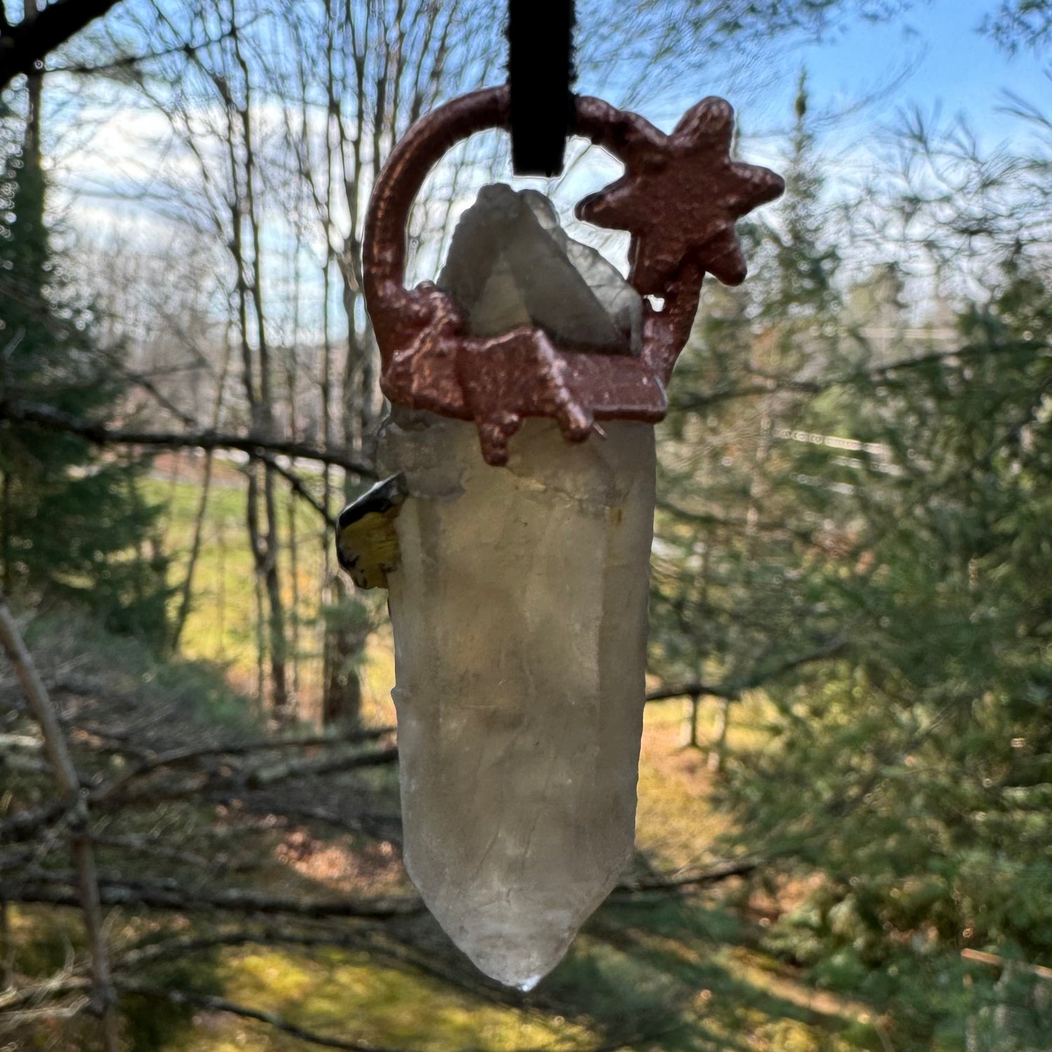 Real natural citrine crystal necklace 