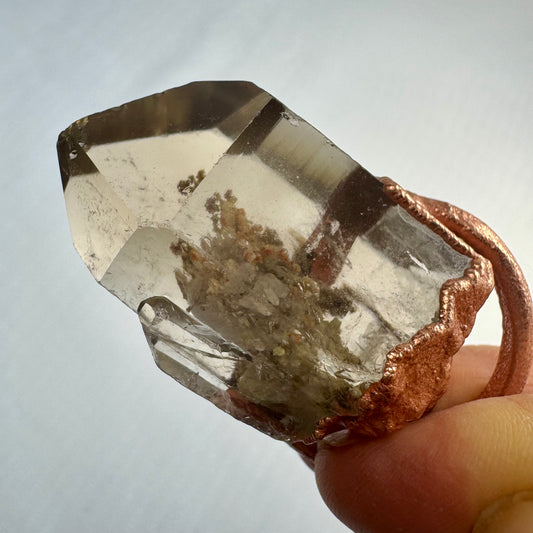 Smoky Quartz Point with Natural Inclusions Crystal Necklace