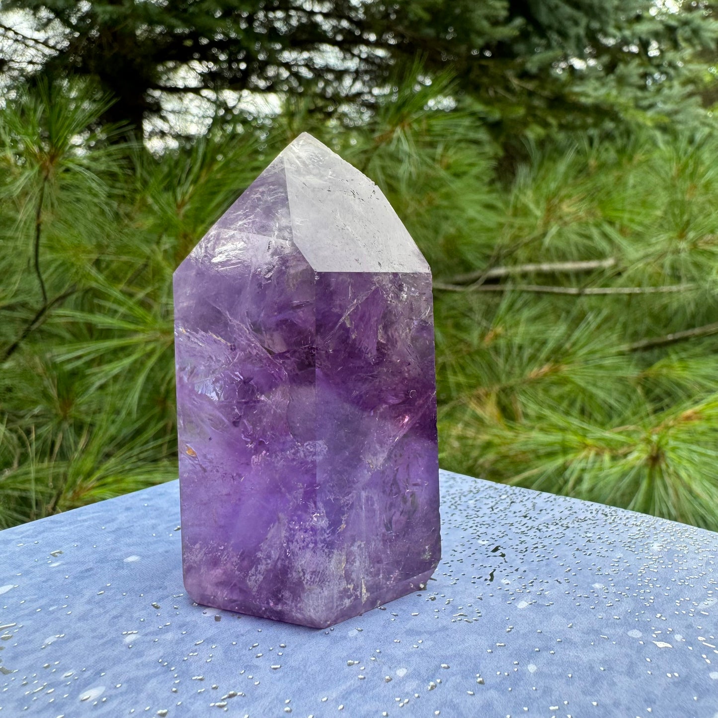 Purple Amethyst Crystal Tower