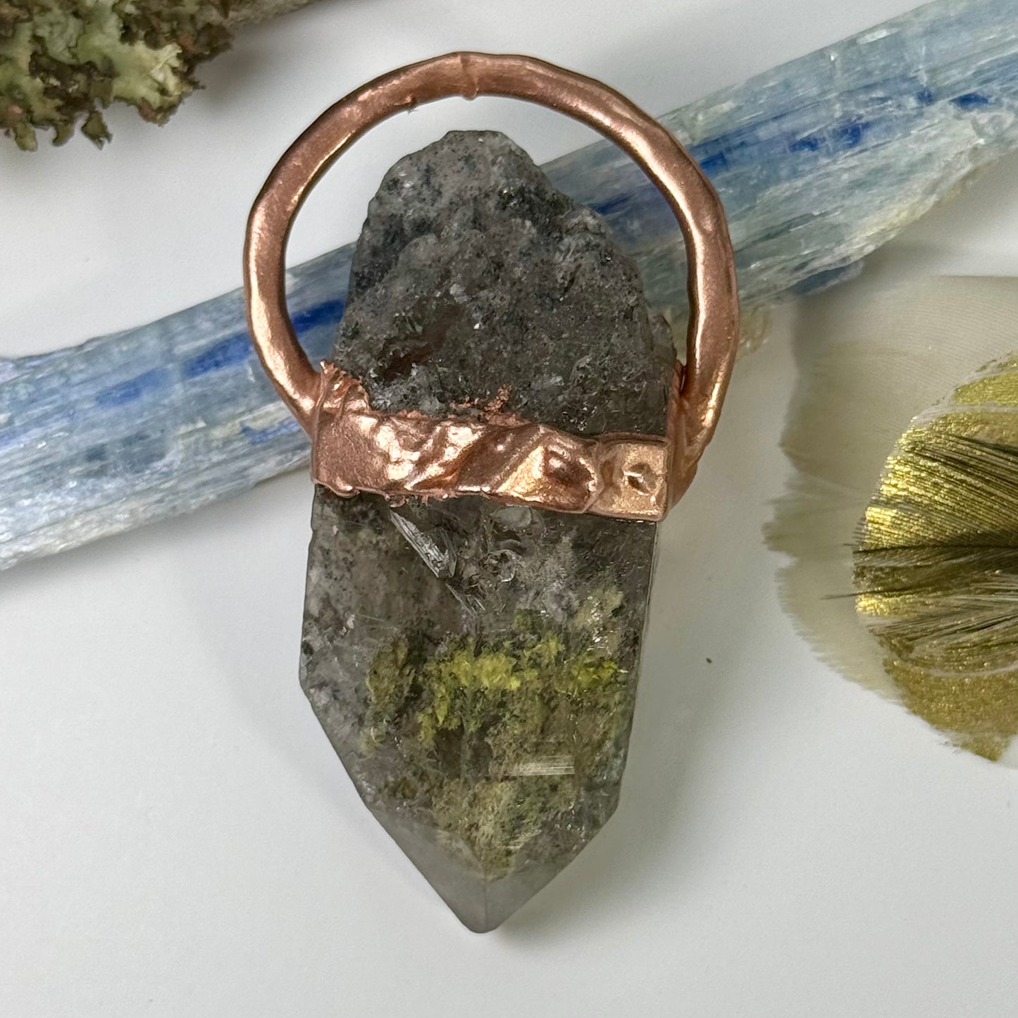 Smoky Lodalite Crystal Point Necklace