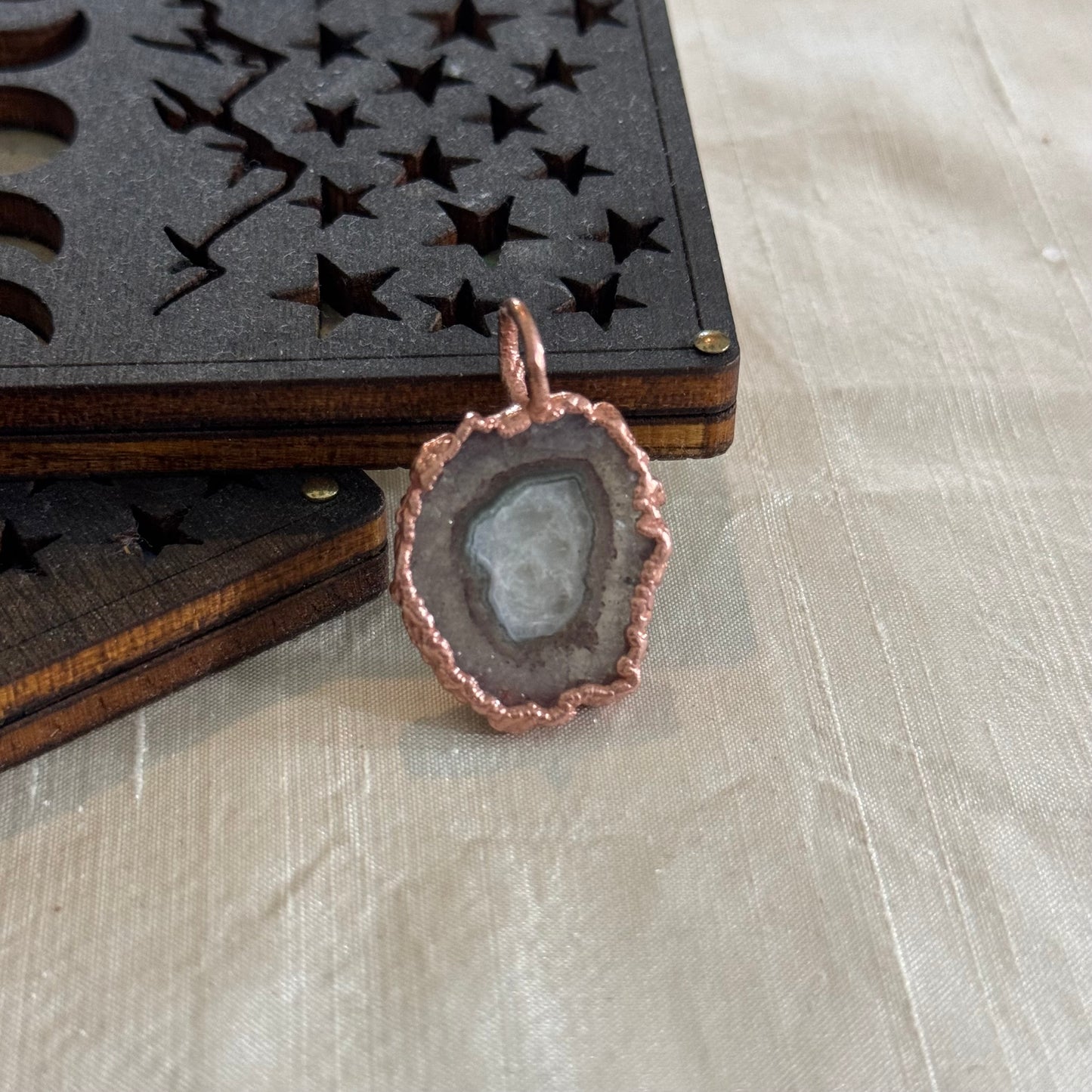 Handmade Lavender Agate Slice Necklace
