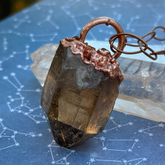 Handmade Rutile Topaz Crystal Necklace