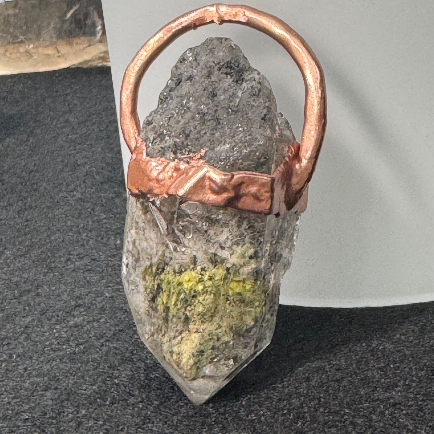 Smoky Lodalite Crystal Point Necklace