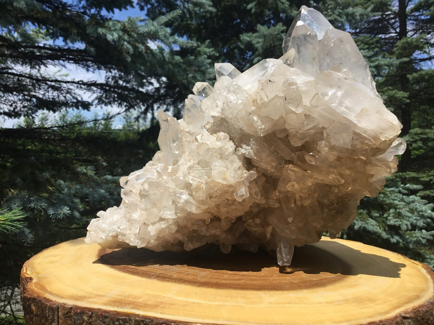 large clear quartz cluster for meditation yoga