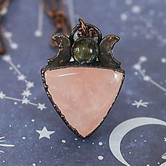 Rose Quartz with Moony Labradorite