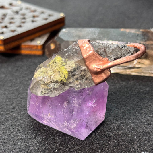 Smoky Lodalite Crystal Point Necklace