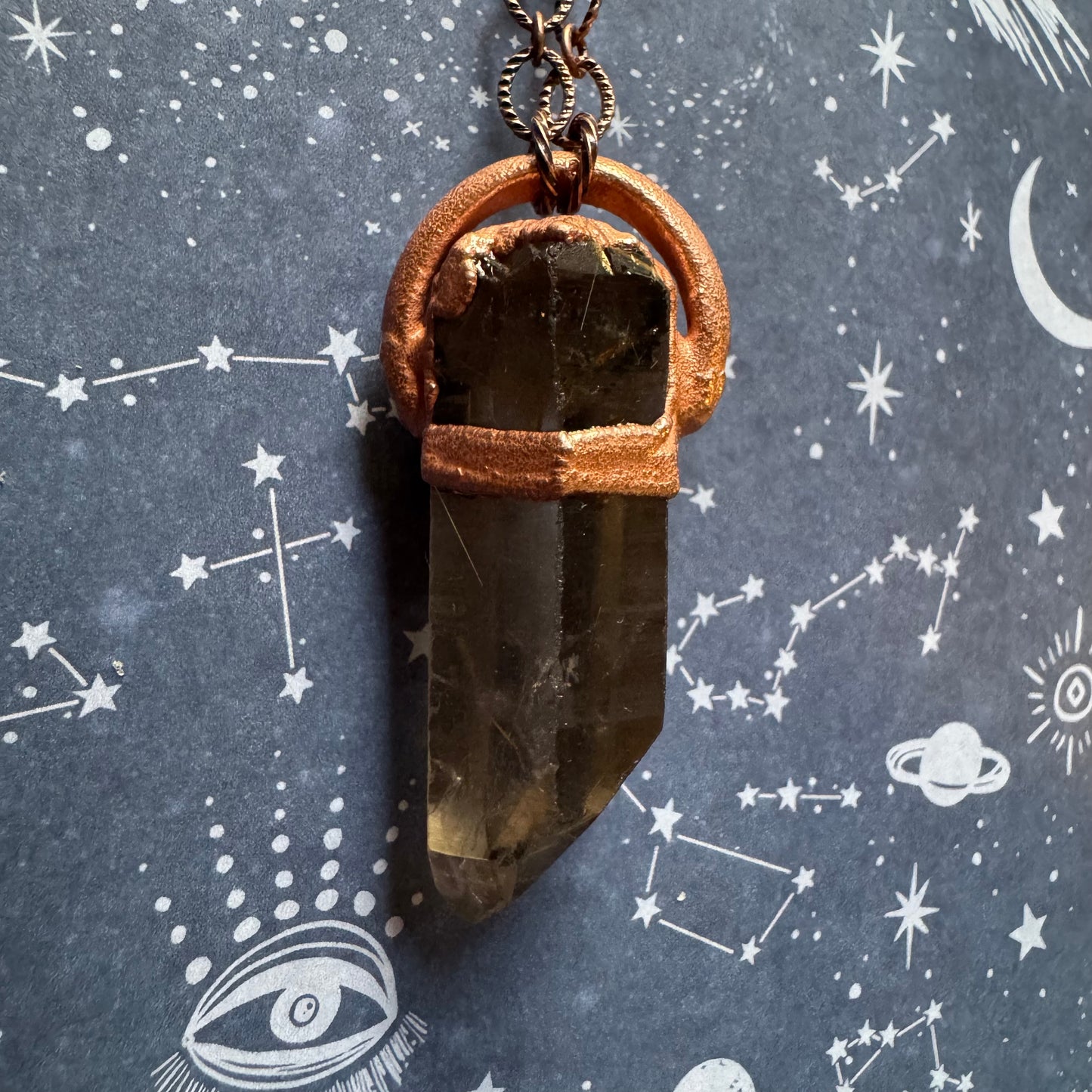 Smoky Rutile Crystal Point Pendant