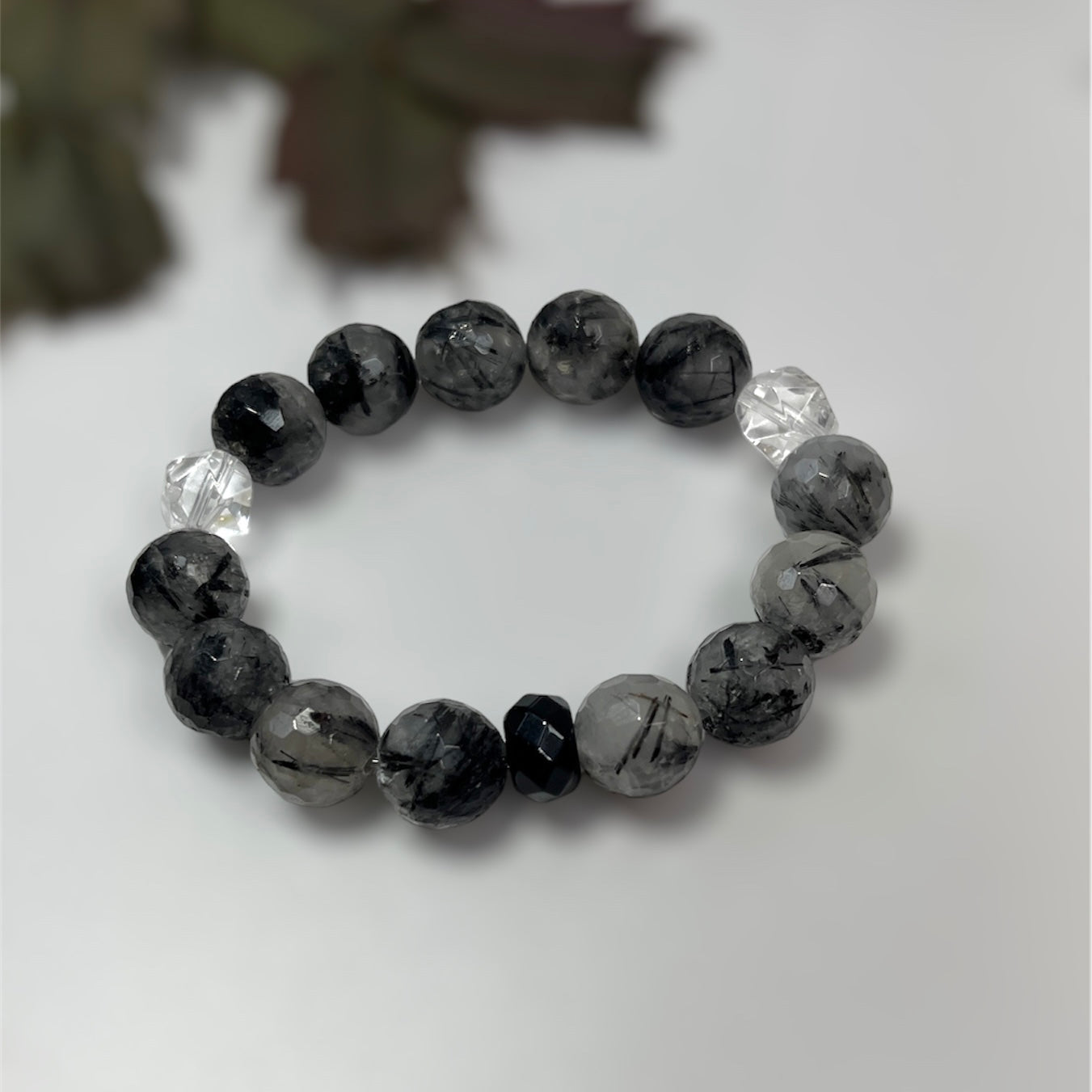 Tourmalated Quartz Crystal Bracelet