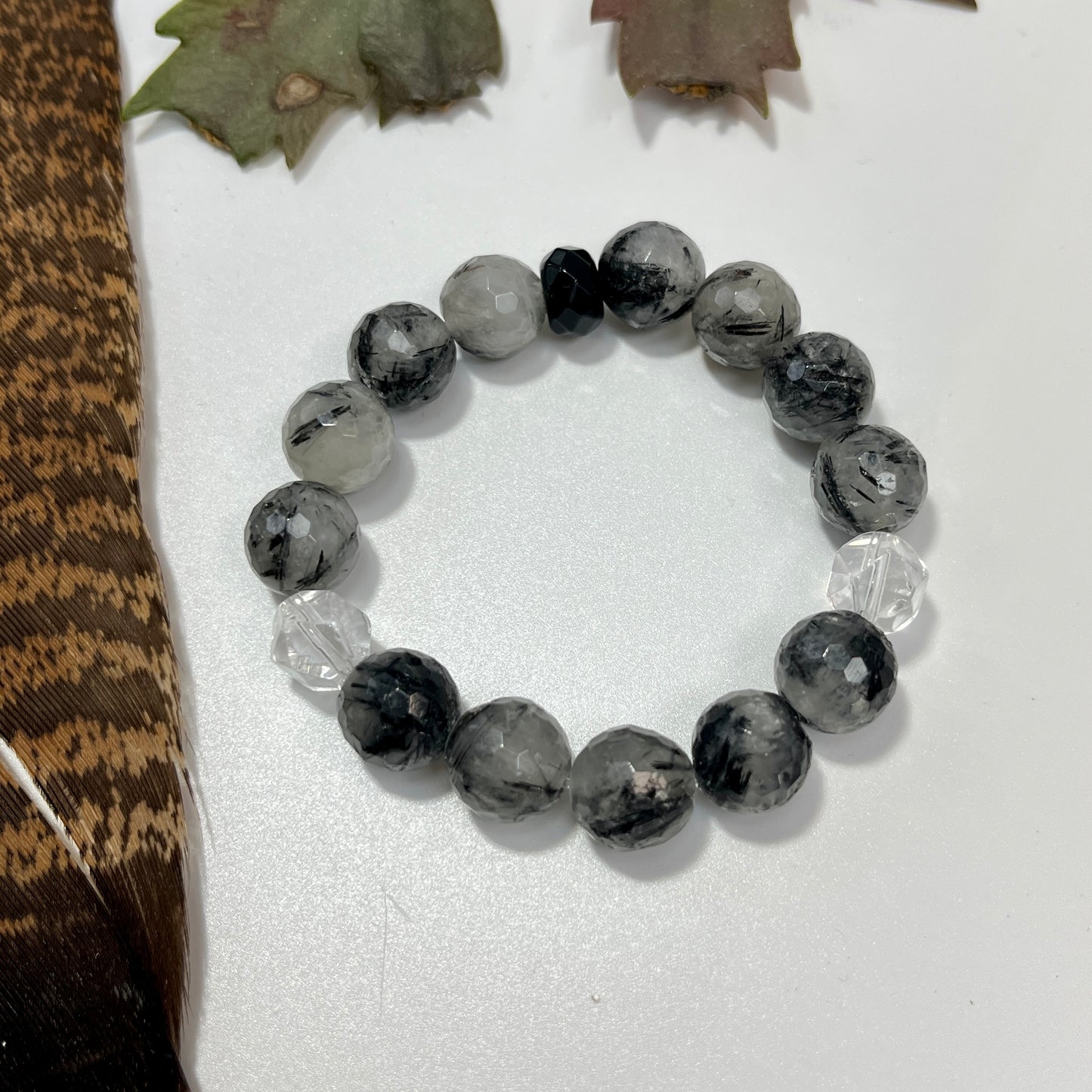 Tourmalated Quartz Crystal Bracelet