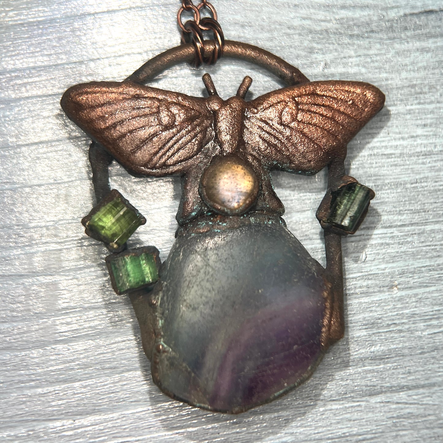 Witchy crystal butterfly necklace 
