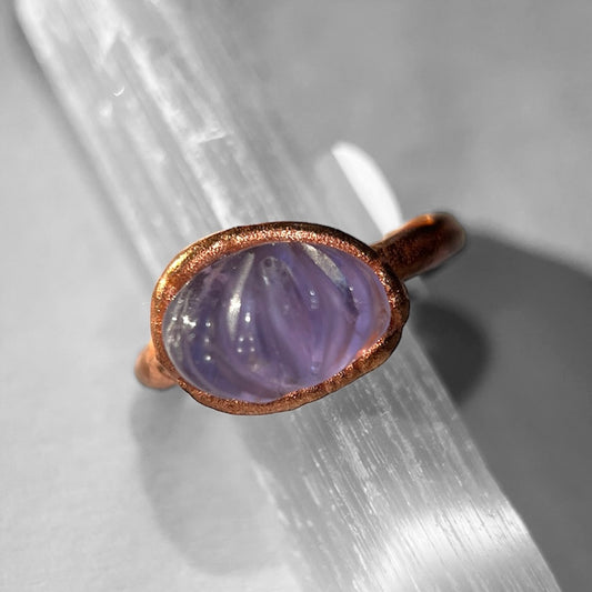 6 Carved Amethyst Ring