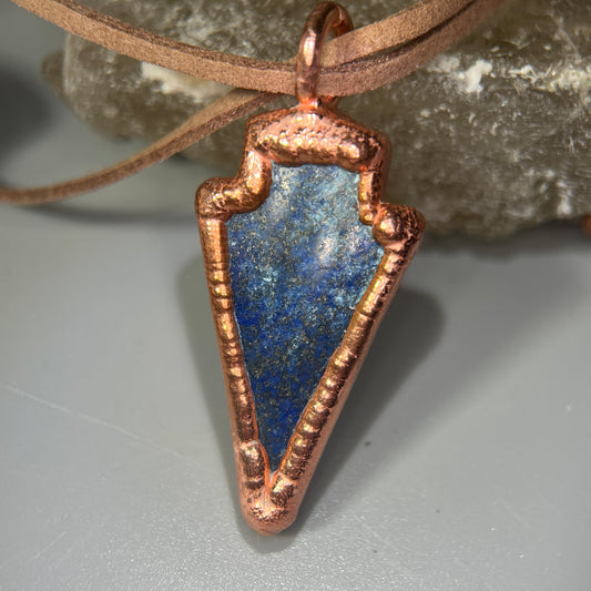 Lapis lazuli Arrowhead with Vegan Leather