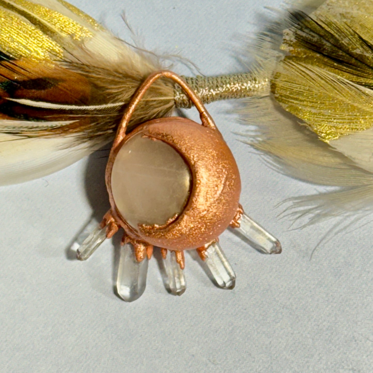 Rose Quartz Electroformed Necklace