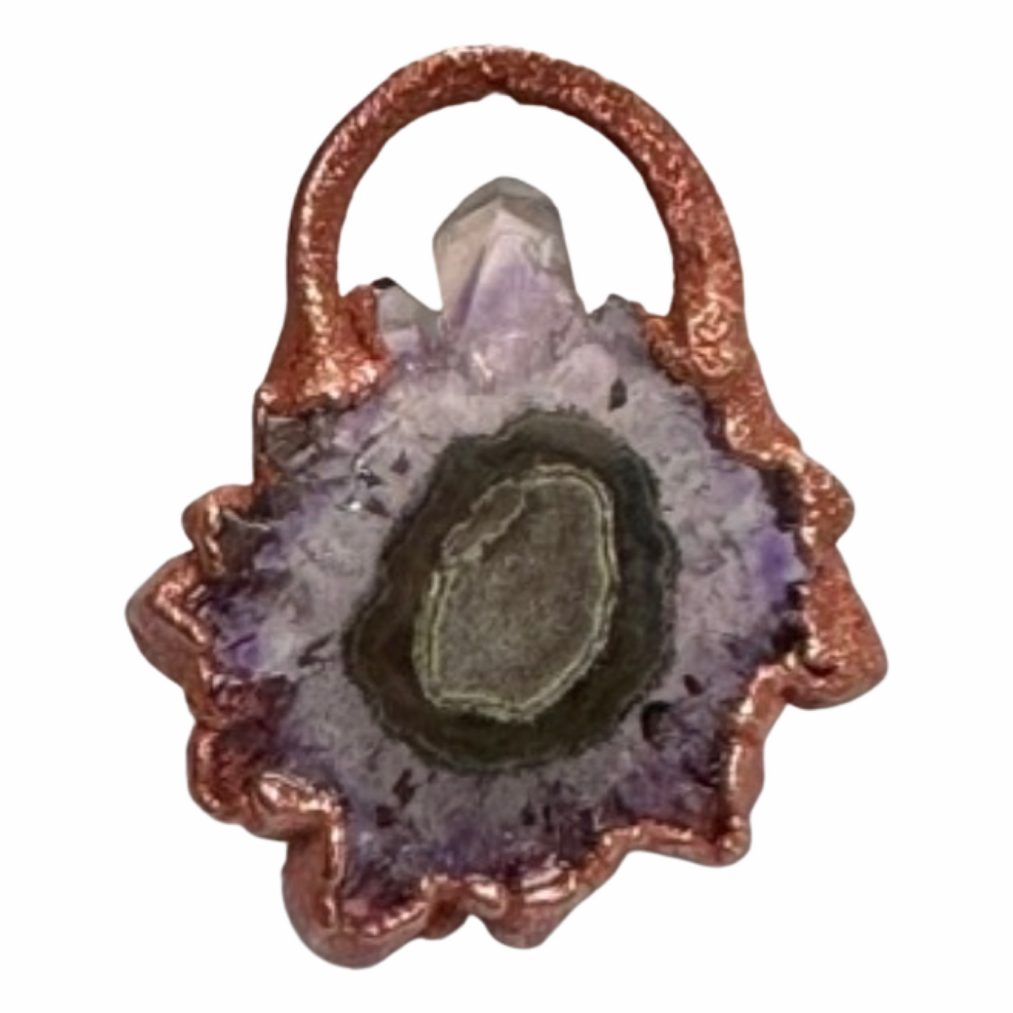 Handmade Stalactite Slice Natural Crystal Necklace