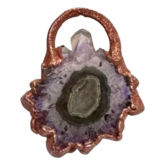 Handmade Stalactite Slice Natural Crystal Necklace