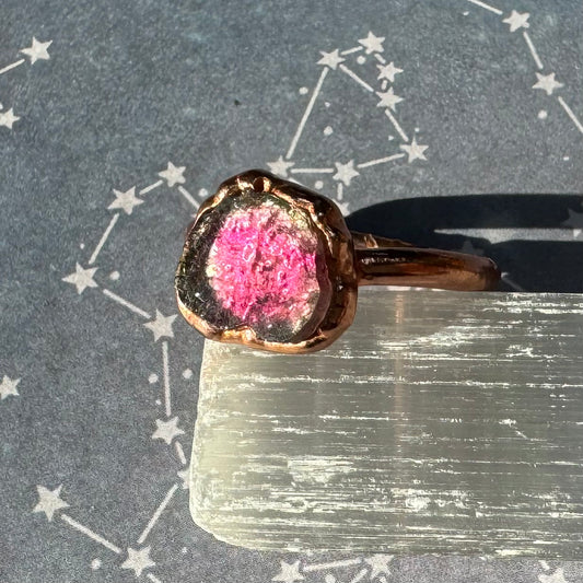 Rose Quartz Tourmaline Ring