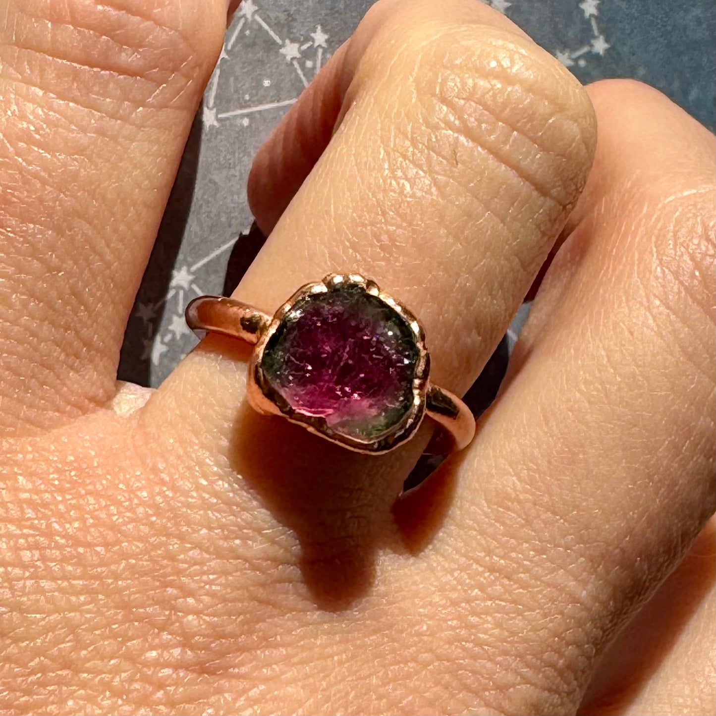 Rose Quartz Tourmaline Ring