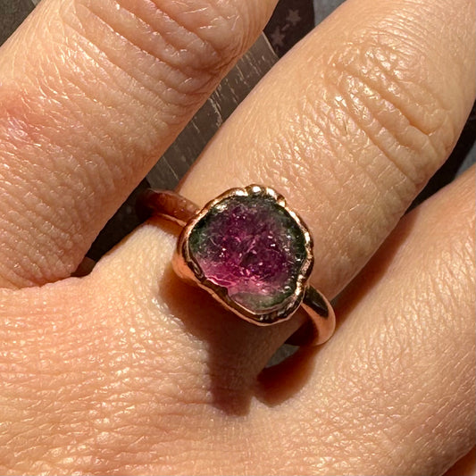 Rose Quartz Tourmaline Ring