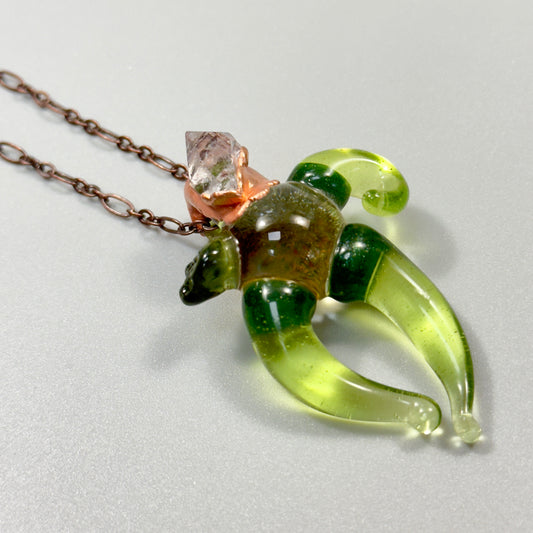 Handblown-green-slime-glass-marble-necklace 