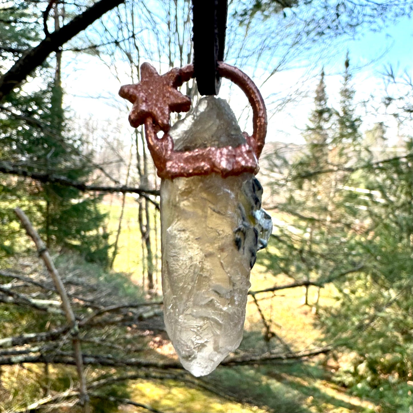 Healing crystal citrine pendant necklace