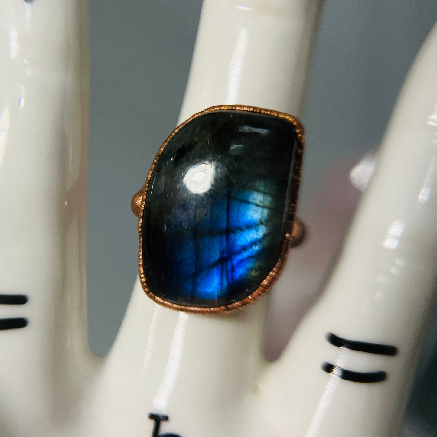 handmade labradorite crystal statement ring