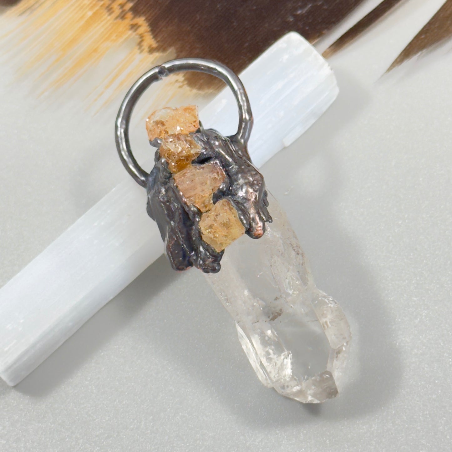 Topaz quartz Handmade Healing Chakra Balancing Crystal Jewelry 