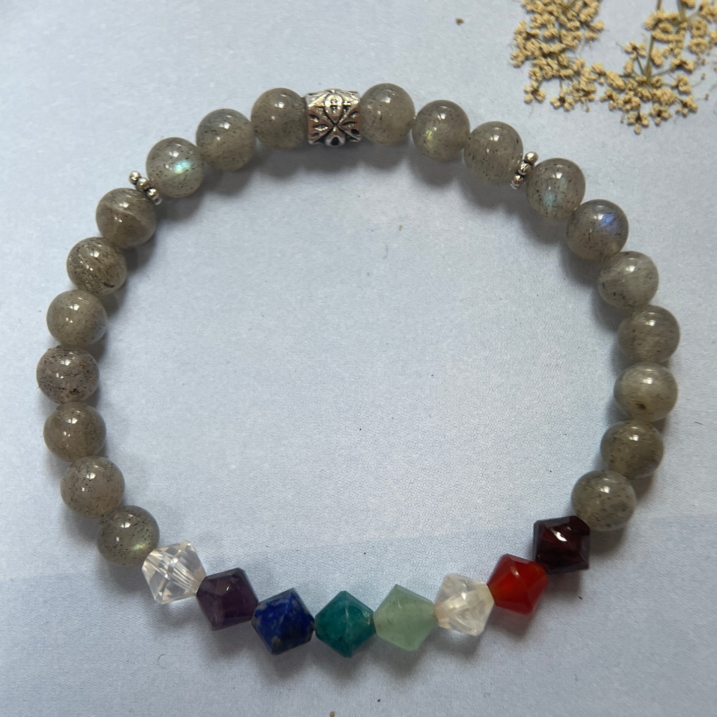 Rainbow Chakra Labradorite Crystal Bracelet