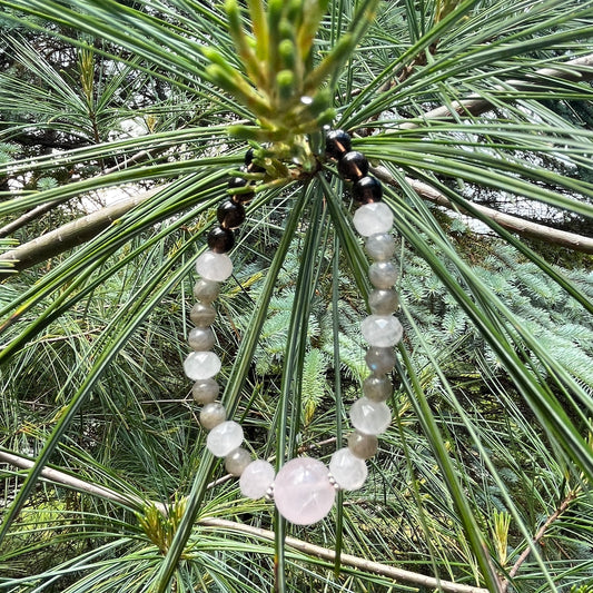 Rose quartz crystal handmade bracelet