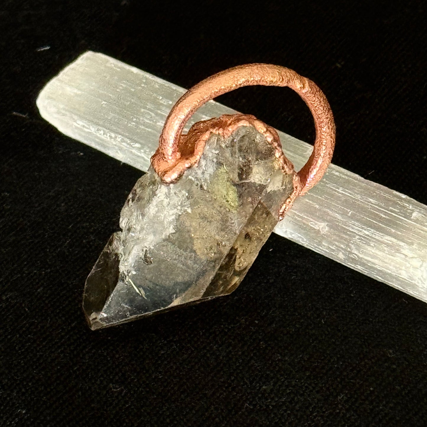 Smoky Lodalite Crystal Point Necklace