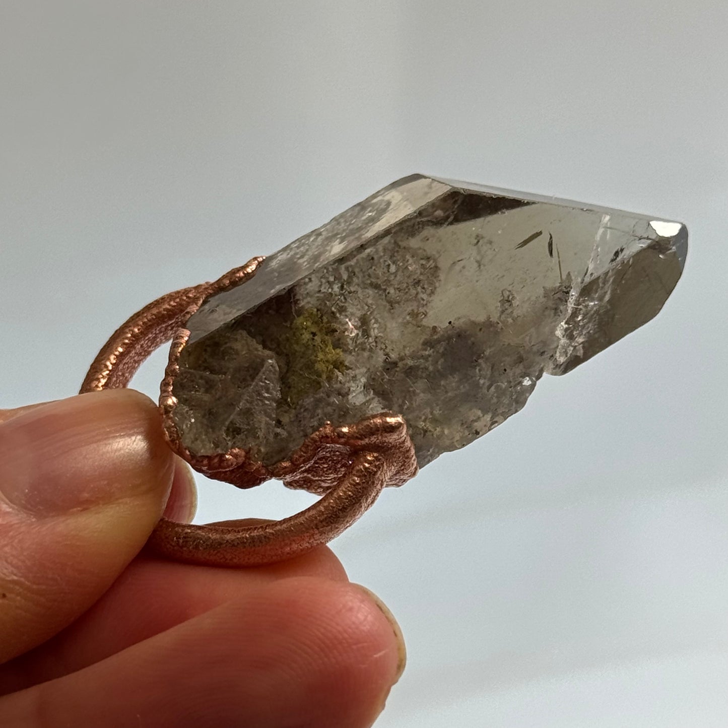 Smoky Lodalite Crystal Point Necklace