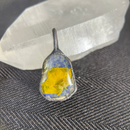 Healing Crystal Necklace with VT wildflowers
