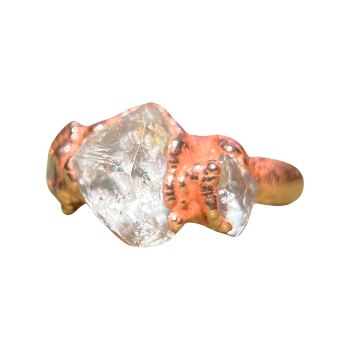 Herkimer Diamond Quartz Ring Size 9