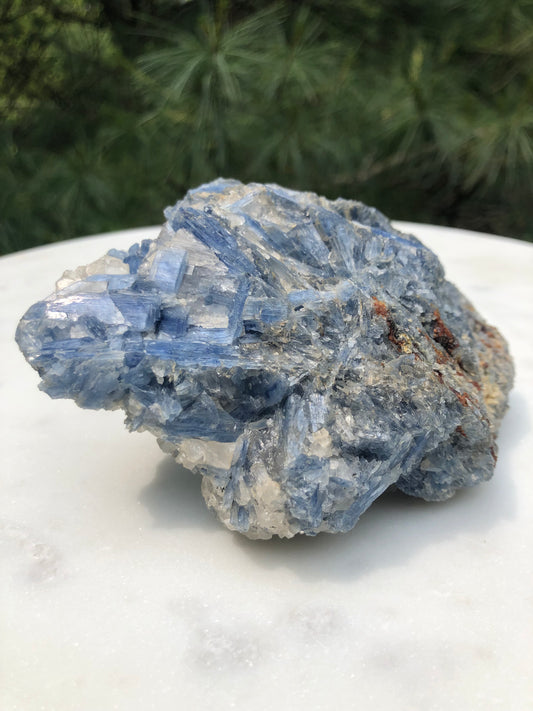 Brazilian Blue Kyanite and Garnet Crystal