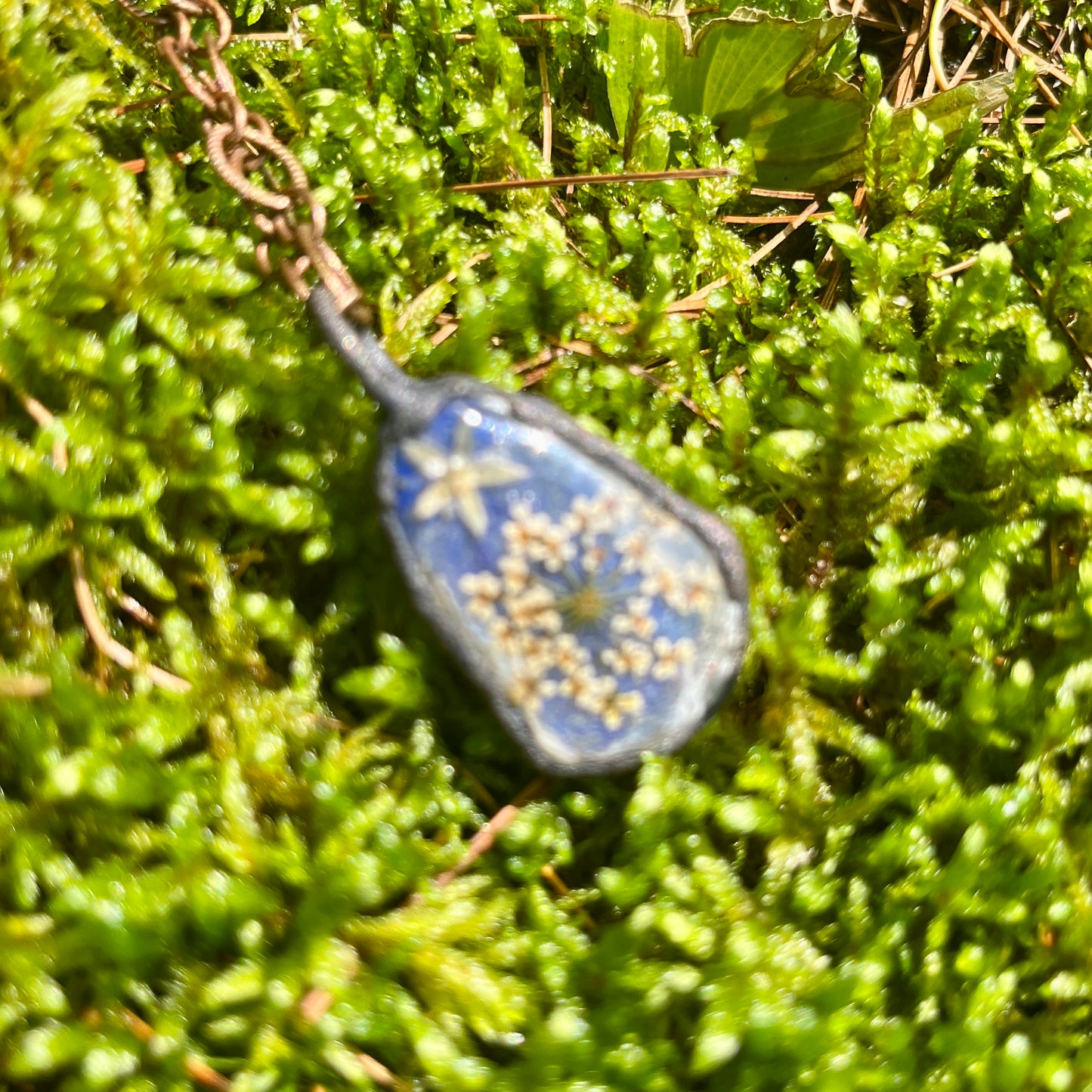 Wildflower Blue Lapis Third Eye Chakra Stone Necklace